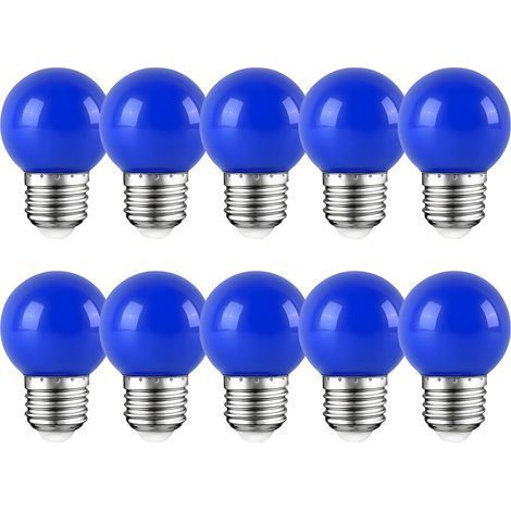 10 Ampoule LED E27 2W Couleur Bleue Forme Golf Intérieur Extérieur Fête (1/5)