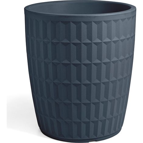 Vaso rotondo in resina "Tyle" 80 cm. Blu Petrolio