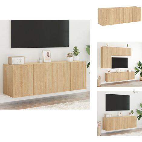 Meubles TV muraux 2 pcs chêne sonoma 60x30x41 cm - Meuble Tv Murale - Meuble Tv Moderne - Étagère Tv - Support Tv - Meuble Hifi (1/5)