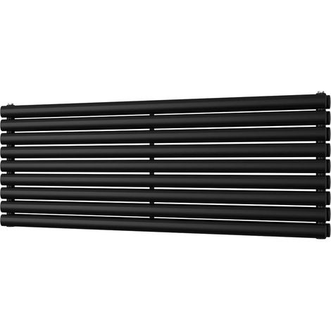 Omeara Axis - Black Horizontal Radiator H522mm x W1400mm Double Panel