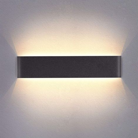RHG Applique Murale Interieur LED Noir 31CM Lampe Murale Blanc Chaud 20W 3000K Moderne pour Chambre Salon Escalier Couloir Salle de Bain (1/5)