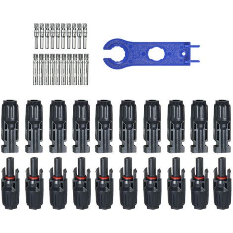 ALLIANDISConnettori MC4 maschio e femmina, 10 set di chiavi blu, confezione da 1 (1/5)
