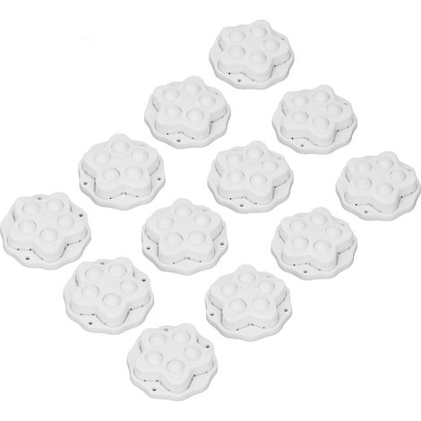 Lot de 12 roulettes pivotantes autocollantes 360° en ABS haute charge pour meubles électroménager perles de colle blanches (1/5)