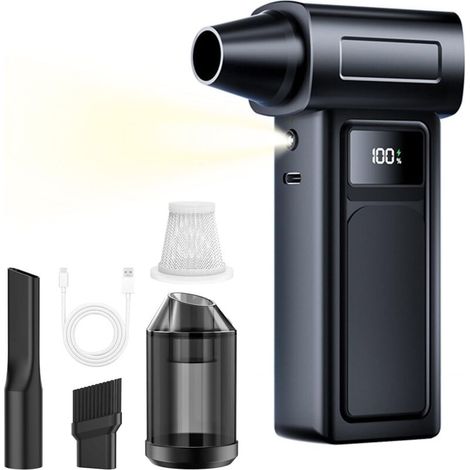 Electric Air Duster Mini souffleur à poussière sans fil 130 000 tr/min 4 vitesses réglables avec batterie de 4000 mAh pour ordinateur, clavier, extérieur, maison et voiture (modèle amélioré) (1/5)