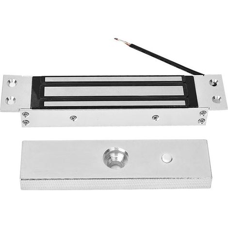Serrure électromagnétique étanche, 12V180kg, adaptée aux portes de contrôle d'accès, argent, adaptée aux portes en bois, portes en verre, portes en métal, (1/5)