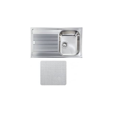 CM 010253.D1.01.2018 ZENITH PLUS Lavello da Incasso 1 Vasca con Gocciolatoio Sinistro Acciaio Inox Finitura Microdecoro (86x50x21 cm) colore Inox Microdecoro (1/5)