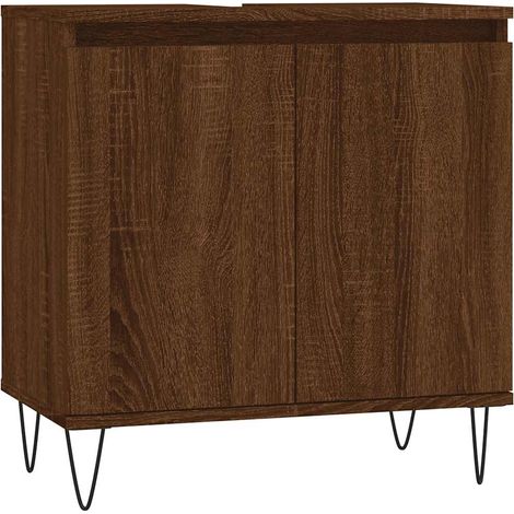 Maison Exclusive - Armadietto Bagno Rovere Marrone 58x33x60cm in Legno Multistrato
