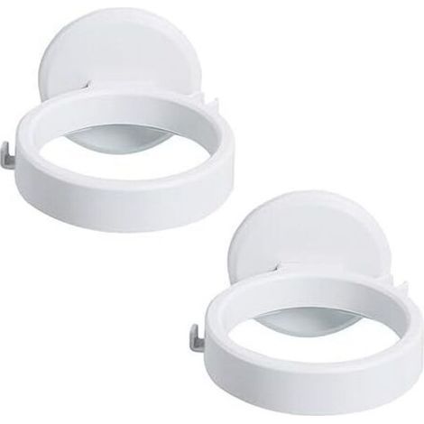 9,5 x 2,5 cm, 2-teiliger Haartrocknerhalter, Trocknerständer, Trocknerhalterung, selbstklebende Halterung ohne Bohren, Wandhalterung – Weiß (1/4)