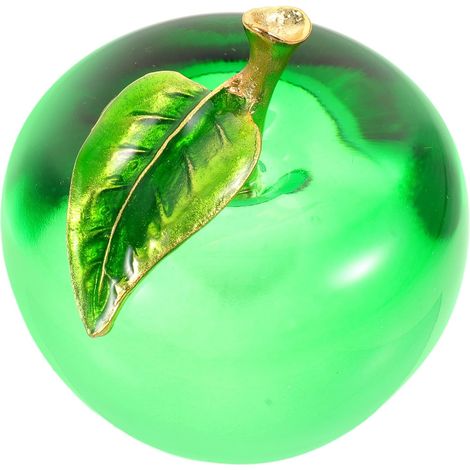 Pomme Décorative ou Accessoire Décoratif en Cristal Vert, Artisanat Simple et Réaliste Présent pour Décoration Intérieure pour Voiture (1/5)