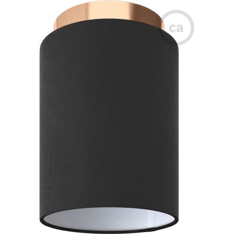 Fermaluce Metal con paralume Cilindro, lampada filomuro  Senza lampadina - Rame - Teletta nero - Matter ON/OFF