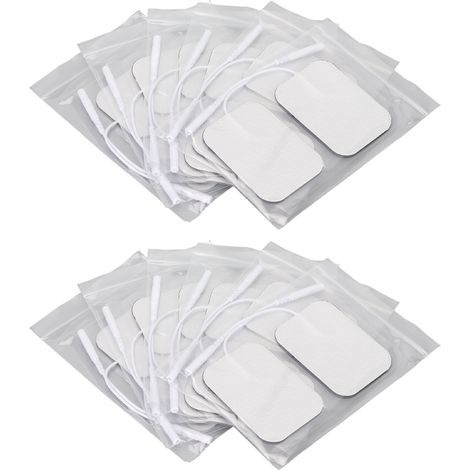 12 pièces d'électrodes rectangulaires autocollantes pour appareil TENS, patchs de remplacement 2mm (1/5)