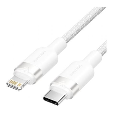 Cable USB Tipo-C Lightning Vention LALWH/ USB Tipo-C Macho - Lightning Macho/ 27W/ 480Mbps/ 2m/ Blanco