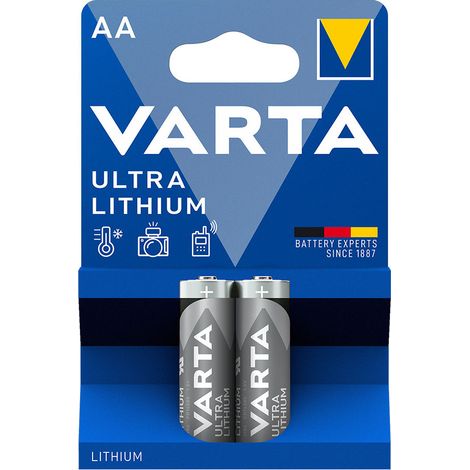 Pile Varta Ultra Lithium Aa - Lr06 (EMBALLAGE 2 Unit)  Ø14,5x50,5mm (1/2)