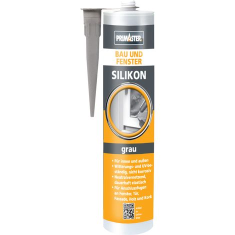 Primaster Bau und Fenster Silikon grau 310 ml Dichtmaterialien (1/2)