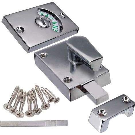 Polished Chrome Door Lock Indicator Toilet Bathroom Lock Vacant/Engaged Chrome Lock Indicates Deadbolt Privacy Partition Port Lock Latch