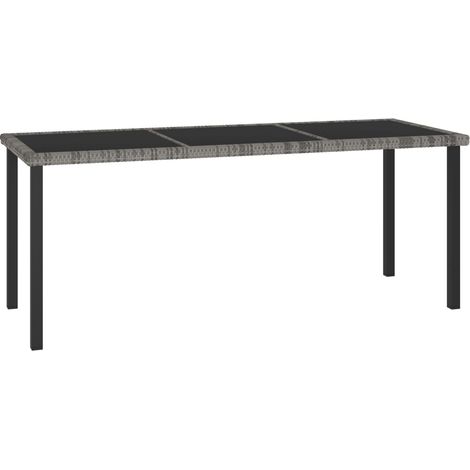 Table à dîner de jardin Gris 180x70x73 Résine tressée (1/5)