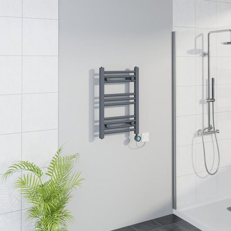 WiFi Thermostatic Straight Towel Rail Timer Sand Grey 600x400