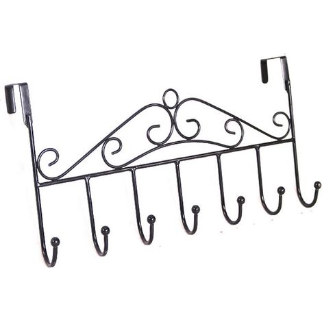 QAZQA Au-Dessus des Crochets de Porte, Organiseur de Porte-Serviettes détachable à 7 Crochets sur Le Porte-Serviettes Porte-Manteau pour Serviettes Sacs à Main Manteaux(noir) (1/5)