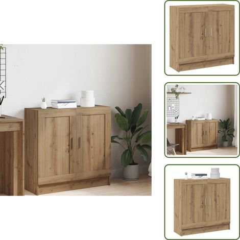 The Living Store Armario libros madera ingeniería roble artisan 82,5x30,5x80 cm - Madera de ingeniería