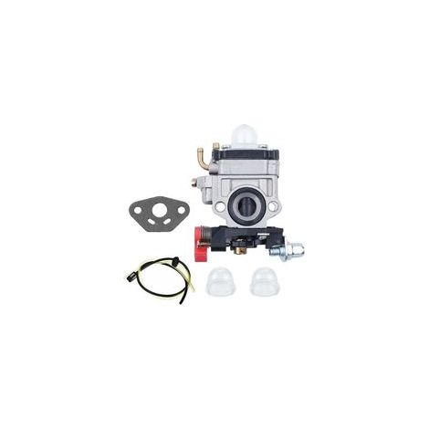 Carburateur universel pour débroussailleuses et tondeuses 26–33 cm³, modèle WYJ avec entretoise pompe + tuyaux carburant Poweka (1/4)