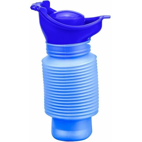 Urinoir portable 750 ml – urinoir rétractable pour adultes et enfants, idéal pour camping, voyage, extérieur et voiture – couleur menthe-bleu