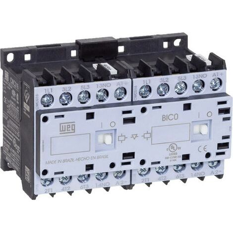 WEG CWCI07-01-30C03 Contacteur-inverseur 6 NO (T) 3 kW 24 V/DC 7 A avec contact auxiliaire 1 pc(s) (1/2)