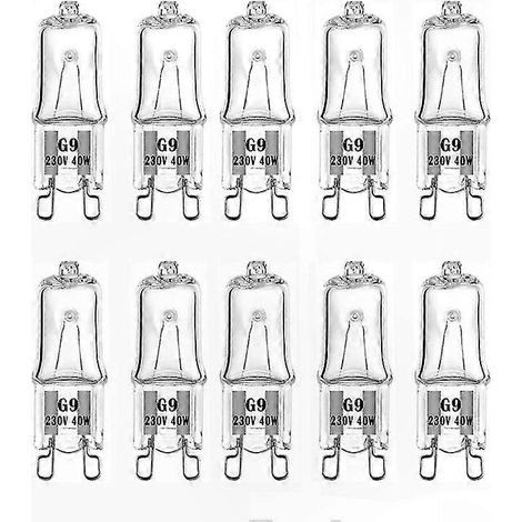 Ampoule G9 Halogène 40W 220V Blanc Chaud 2800K, Lot de 10 Ampoules (1/5)