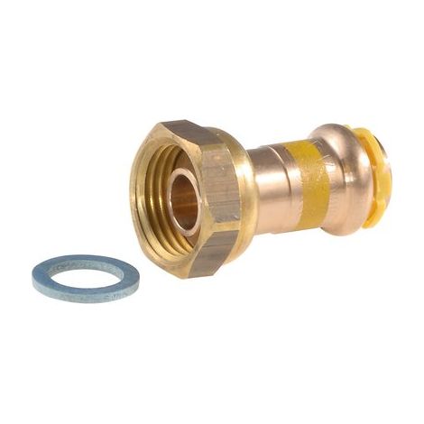 Manchon droit écrou tournant gaz - Diamètre 16 mm - F 3/4' - Aalberts Integrated Piping Systems