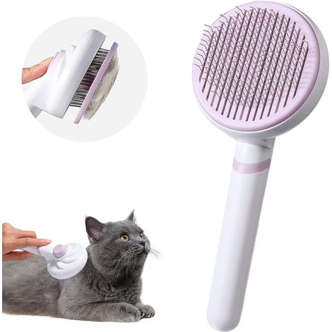 brosse Pour Chiens Et Chats- Violet,brosse Pour Chaton,brosse Autonettoyante Pour Animaux De Compagnie, Peignes De Massage Pour Chats Et Chiens P (1/5)