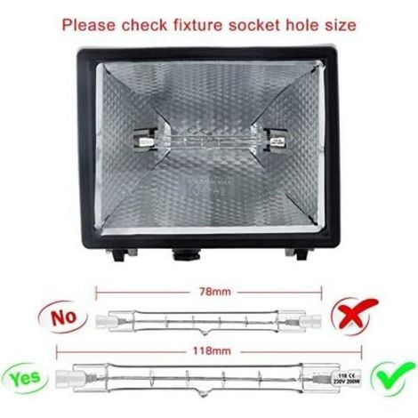 Lampe halogène R7S - - 118 mm - 200 W - 230 V - 2000 lumens - 2700K - Dimmable - CRI 99+ - 360° - 2500 heures (1/4)