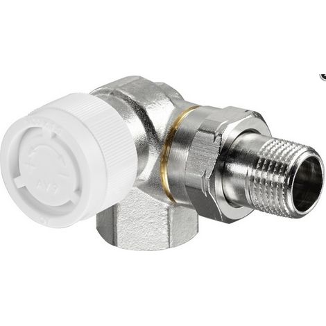 Vanne thermostatique Oventrop (AV9) à réglage par paliers, pré-réglage, angle droit gauche, 1/2