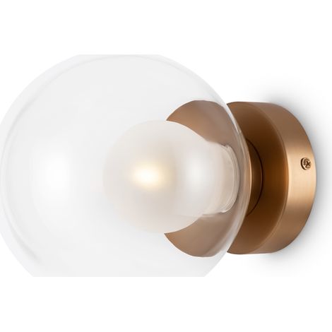 Maytoni Basic Form Moderne lampade da parete a globo da 15 cm con paralume in vetro dorato 1xG9 (1/4)