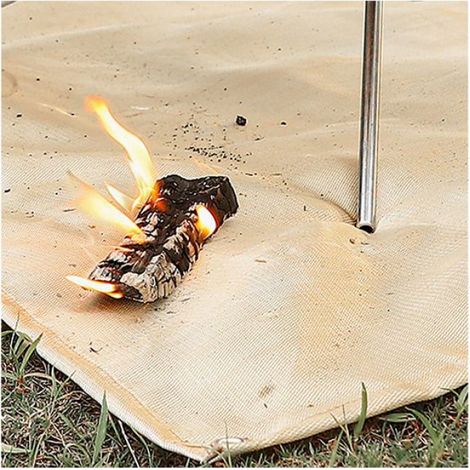 Tapis de foyer - Tapis de camping résistant à la température pour barbecue, accessoires pour la protection de la pelouse intérie (1/5)