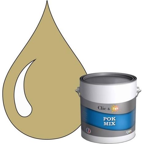 Peinture d'Accroche et Finition 2 en 1 - POK - Jaune - Acrylique Satinée - 3L - RAL 1001 (1/4)