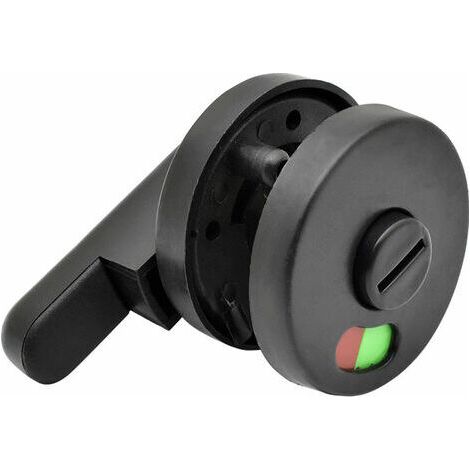 SABIR Verrou de porte de toilettes avec indicateur de verrouillage, Noir, 1Pcs (1/5)