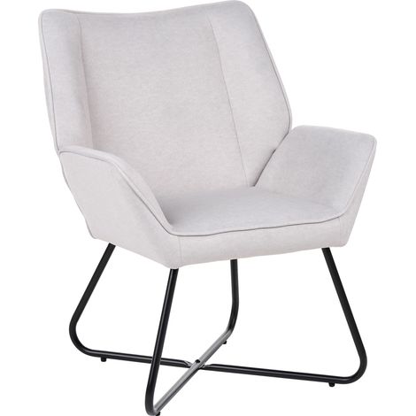 Armchair Light Grey Velvet Water Repellent Easy Clean Thickly Padded Deep Seat Modern Living Room GRESSELA (1/5)