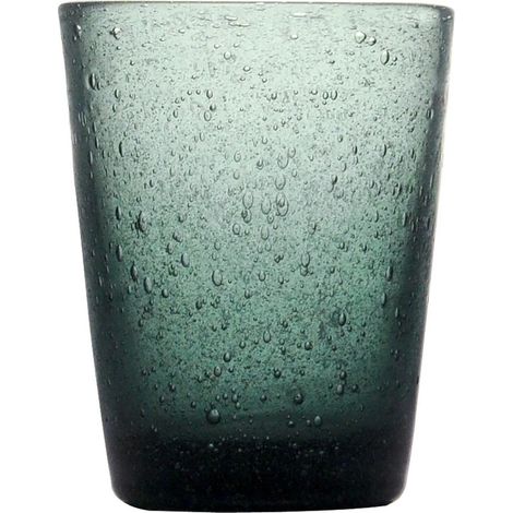 Vaso tumbler de vidrio soplado azul avio 7,8 cm de diámetro y 10 cm de altura