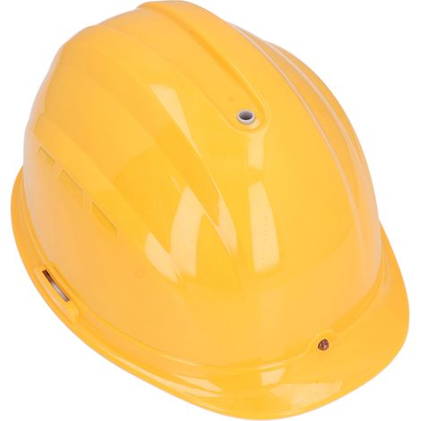 Casque de sécurité industriel avec ventilateur intégré, batterie rechargeable et amovible, 7000 mAh, lampe frontale intégrée, jaune. (1/5)