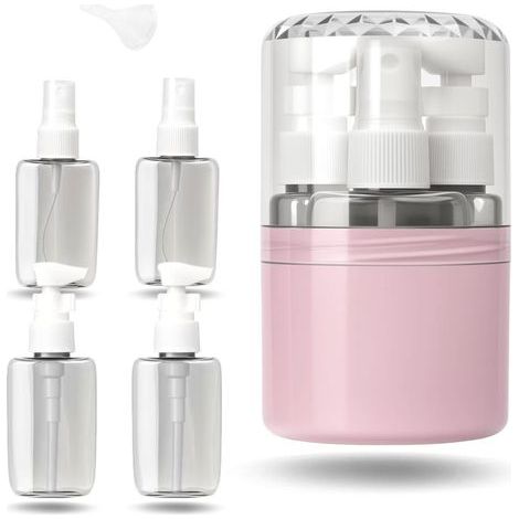 Distributeur de Voyage 4 en 1, Flacons Rechargeables Portables pour Shampooing Lotion Crème et Gel Douche, Conception Étanche Adaptée Aux Déplacements et Vacances (1/5)