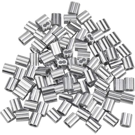 Beijiyi – Lot de 100 manchons en aluminium pour câbles métalliques 2 mm – Fixation durable – Applications variées pour cordes et câbles