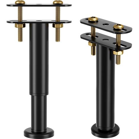 Lot de 2 Pieds de support, Hauteur réglable 18-32cm, Acier laminé, Pour cadre de lit et lattes centrales (1/5)