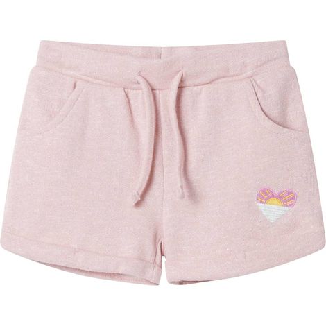 Short pour enfants avec cordon de serrage rose clair mélangé 128 (1/5)