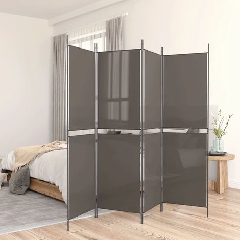 5-tlg. Paravent Anthrazit 250x220 cm Stoff