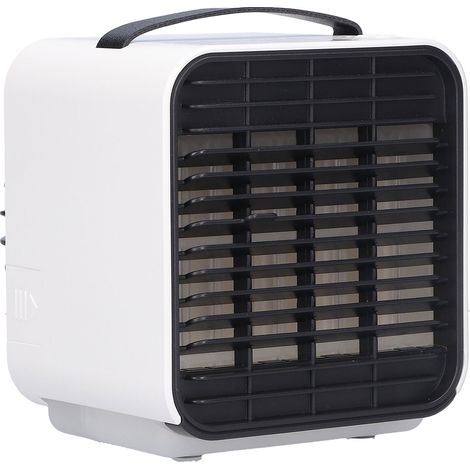 Purificateur d'air à ions négatifs 2-en-1 - Ventilateur rafraîchisseur USB portable 3 vitesses - Blanc