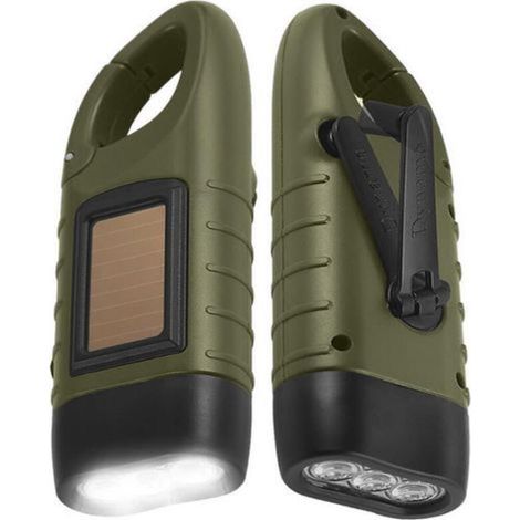 Lampe torche rechargeable - Fonctionnement manuel - Piles non incluses - Alimentation par manivelle - Longue autonomie et éclairage puissant (1/5)
