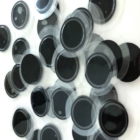 Disco antiscivolo adesivo 5 cm con anello esterno per auto, nero (1/5)