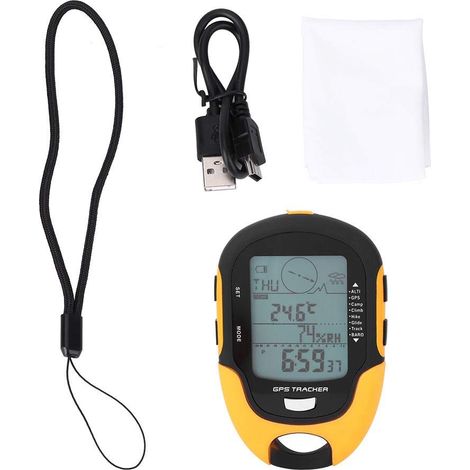 Altimètre Barométrique Numérique Multifonctionnel Compas Prévisions Météo GPS Récepteur de Navigation Thermomètre Hygromètre Baromètre, avec Torche (1/5)