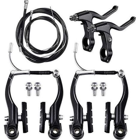 Complete mountain bike kit, including V-brakes, external cables, handlebars and front and rear brake components. (1/5)
