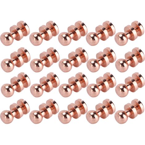 20 rivets en laiton doré rose anti-corrosion pour bagages, sacs, chaussures et accessoires en cuir 8x7mm (1/5)
