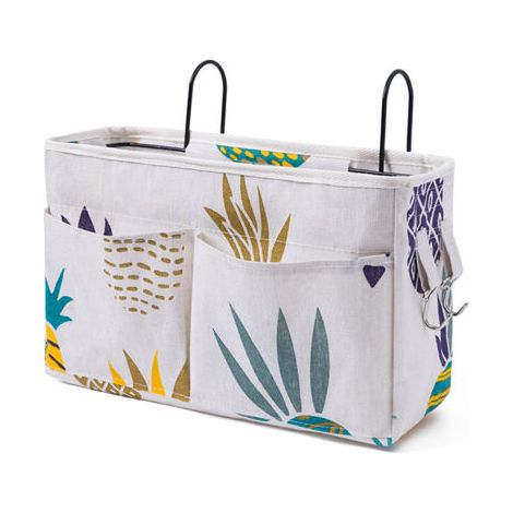 BUNTHAUS 1 panier de rangement suspendu au chevet, sac de rangement suspendu avec 3 poches pour lits superposés, dortoirs, barrières de lit (1/5)